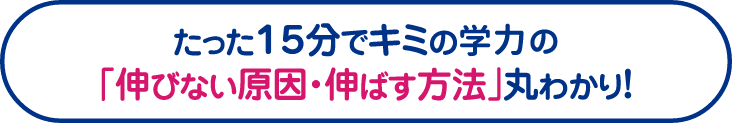 たった15分でキミの学力の「伸びない原因・伸ばす方法」丸わかり！